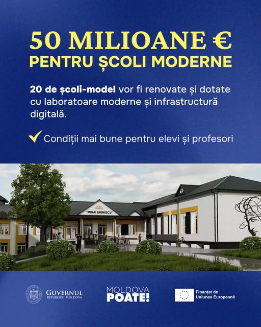 Douăzeci de instituții de învățământ din diferite regiuni ale Republicii Moldova vor beneficia de investiții pentru renovare!