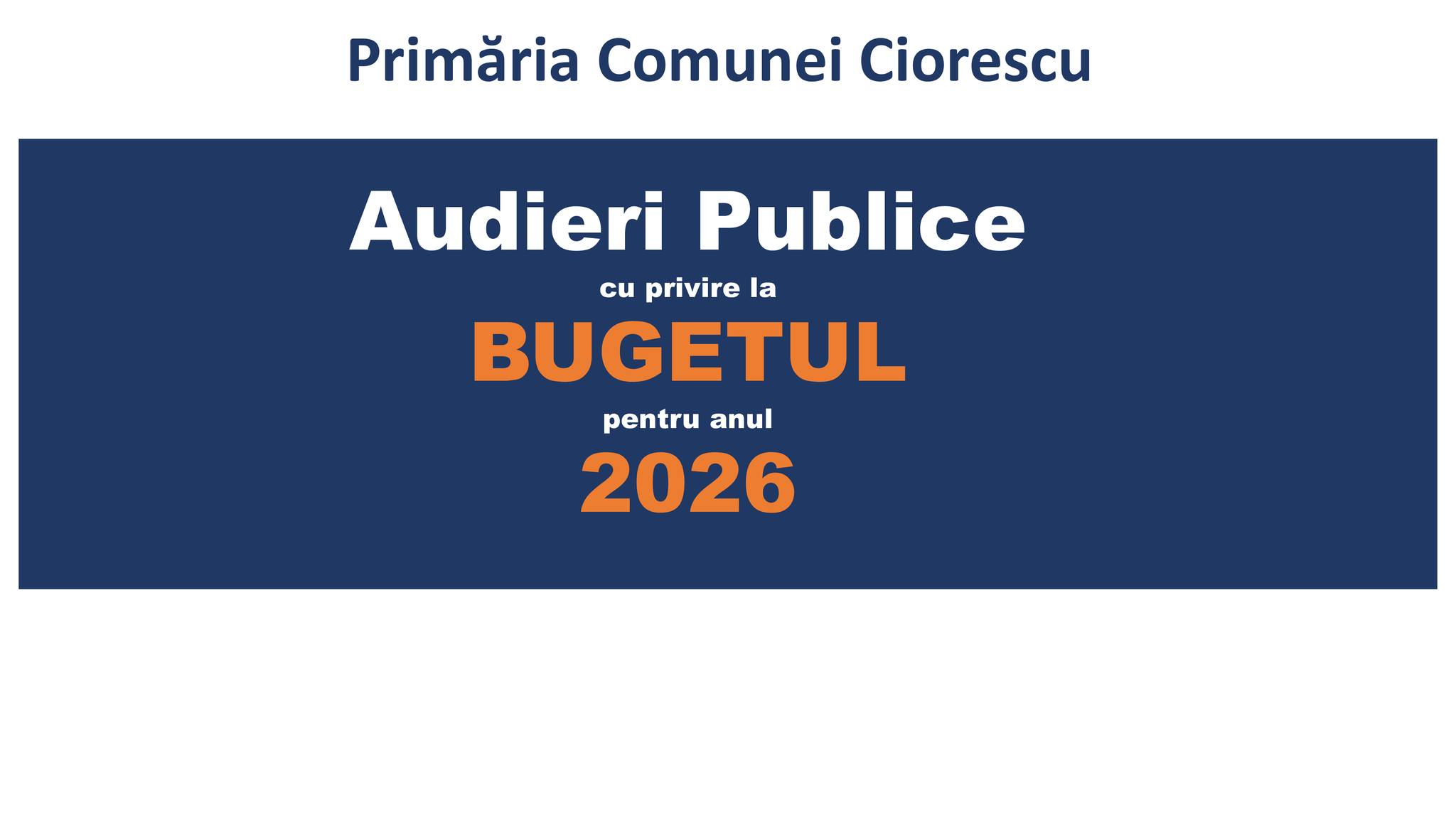 Informația privind Audierile Publice cu privire la Bugetul pentru anul 2026.