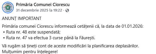 ANUNȚ IMPORTANT!