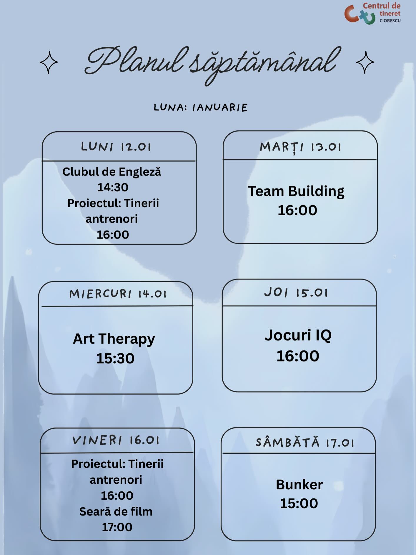 Activitățile lunii ianuarie sunt gata și abia așteaptă să fie trăite împreună cu voi!