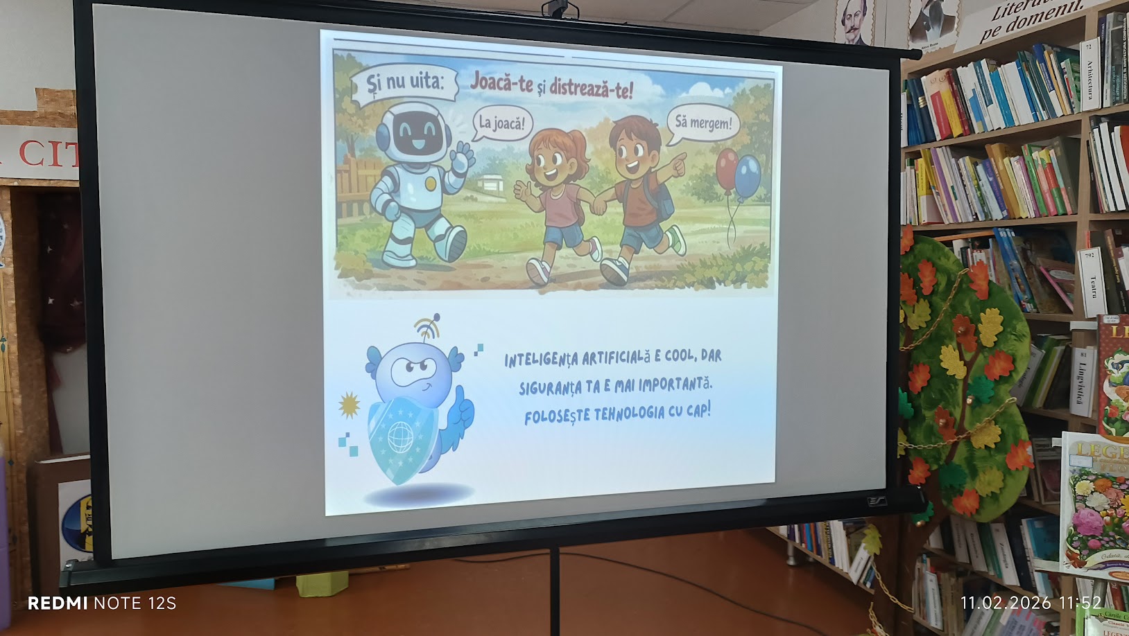 Oră de informare pentru elevii cl. a 5-a de la Gimnaziul nr.45  cu genericul „„Hai să utilizăm inteligența artificială (IA) în siguranță!”