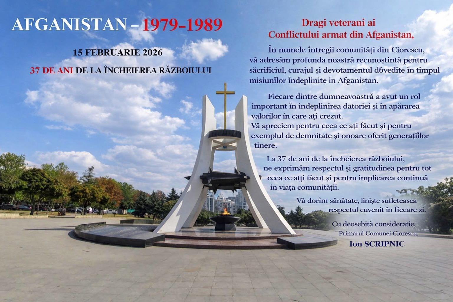 37 de ANI de la închiderea RĂZBOIULUI - 15.02.2026