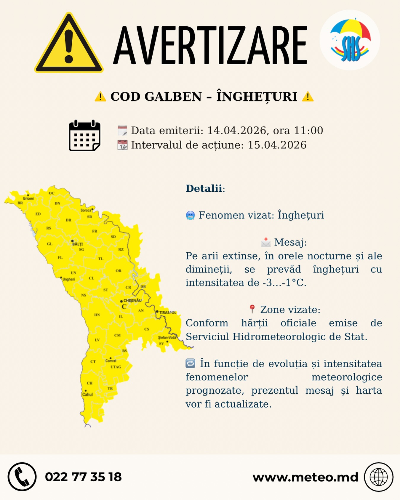 COD GALBEN – ÎNGHEȚURI!