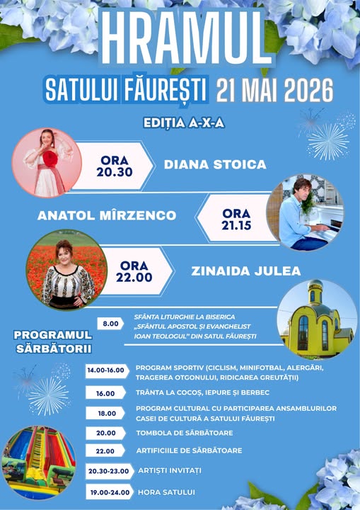 Hramul Satului Făurești 2026 – Tradiție, muzică și voie bună!